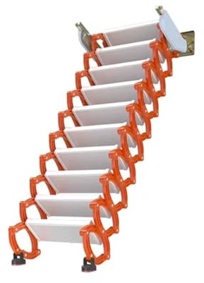 Scale per soffitta Scala telescopica ribaltabile a scomparsa, scala pieghevole da parete, design stretto, for travi, garage e tetti scales(2-2.5m)