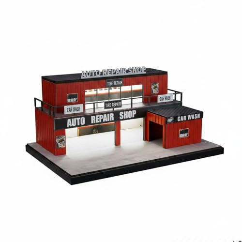 predolo Escena de Estacionamiento en Miniatura Coleccionable Garaje en Miniatura 1:64 Detalle Realista Diorama de Garaje 1:64 para Coleccionistas, Escritorio