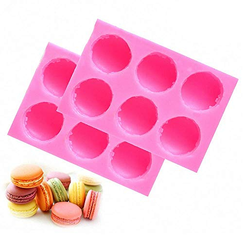 MoldFun 2-Pack 3D Macaroon Silicone Mold for Fondant, Macaron Hamburger Baking Molds, Candle Mold, Muffin Molds, Cake/Cupcake Decorating, Chocolate, Candy, Polymer Clay, Mini Soap, Bath Bomb