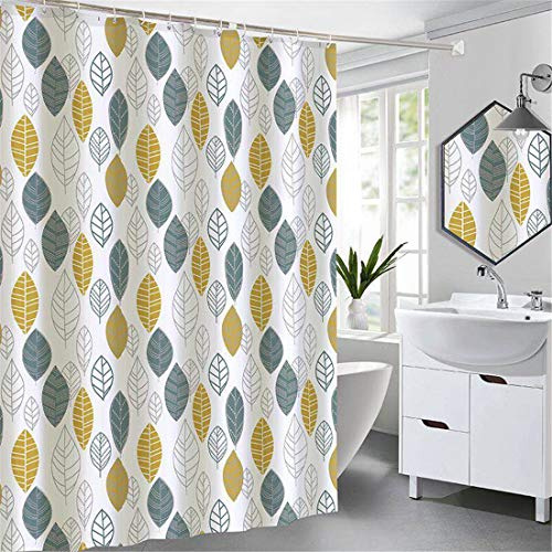 X-Labor Wasserabweisend Duschvorhang 240x200cm Dick Textil Stoff Anti-Schimmel inkl. 12 Duschvorhangringe Waschbar Badewannevorhang 240x200cm Muster-B