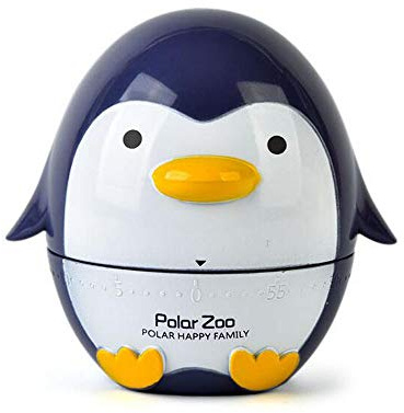 Belons Küchentimer 60 Minuten Kurzzeitmesser Pinguin Kurzzeitwecker Mechanische Eieruhr Manueller Zeitgeber Countdown Stoppuhr, Bläuliches Violett