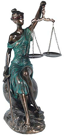 G&S Skulptur, Bronze-Effekt, bunt: Thèèè & Justice, H 34 cm