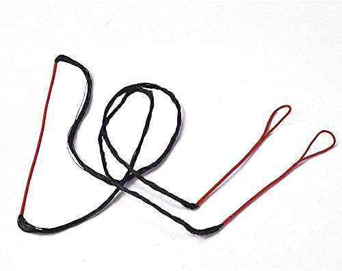 LWANO Red Bow String Set 12/14/16 Strands 48-70 inches for Traditional Recurve Bow Replacement Bowstring(with Copper Buckle (AMO 48in (Actual Length 44in), 16 Strands (Recommended for up to 65lb.))