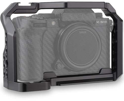 Camera Full Cage for FUJIFILM X-S10,Extension Mount Microphone Fill Light Bracket Filming Accessories,with Cold Shoe