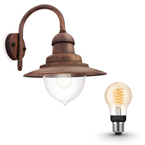 Philips Hue Raindrop Wandlampe Außen (Kupfer) - Außenleuchte - E27 - Warmweißes Licht - Hue White Filament