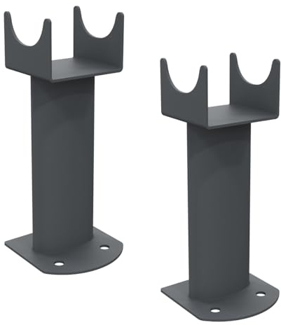 Warmehaus Floor Mounting Brackets for Oval Column Radiator 2PC/Set Grey | Modern and Elegant, Low Carbon Steel, Radiator Floor Mounting Feet Kit, Durable Finish
