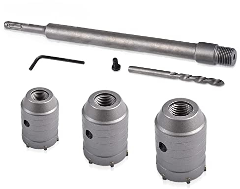 Broca Para Muro De HormigóN/Cemento Con 30/40/50MM ExpansióN, Manija Redonda Sds MáS VáStago Pared Broca, Para Aires Acondicionados, Campanas O Lavadoras, Perforadoras De TuberíAs, Etc