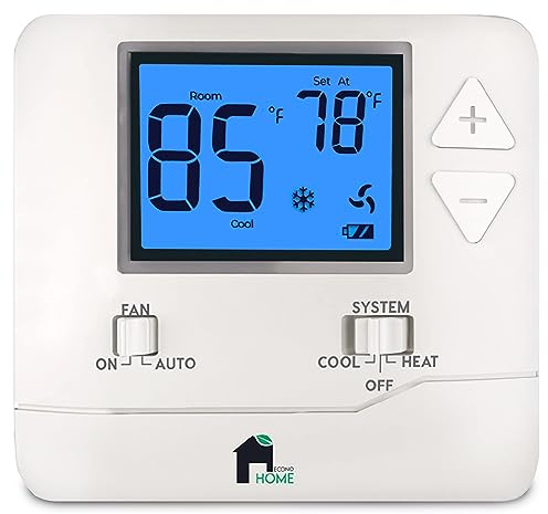 EconoHome Non-Programmable Thermostat for Home - Heat & Cooling Temperature Control - Easy to Install - Digital Thermostat for AC, Central Gas, Oil, Electric Furnaces, Single Stage Systems