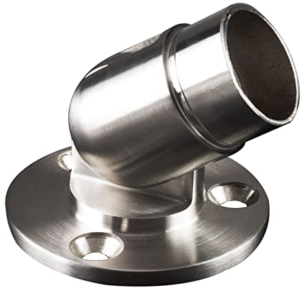 Edelstahl Gelenk Flansch für 33,7 mm Rohre - V2A Fitting für Geländer Handlauf Balkon Bodenflansch Verbindung Wandmontage Rohrmontage (Gelenk-Flansch)