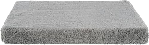 Trixie Hundematratze Lonni Grau: PET_Bed_MAT, Grau, Plüsch, 50 x 35 cm, Viskoelastischer Schaum, Schichtbau mit Viskoelastik-Schaumkern, Plüschbezug und rutschfestem Boden