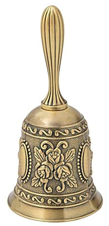 Amosfun Metallglöckchen Aus Zinklegierung Handglocke Im Vintage-stil Für Rezeptionen Tische Service Und Anrufsignalisierung Langlebiges Design Für Restaurants Bars Und Heimdekoration