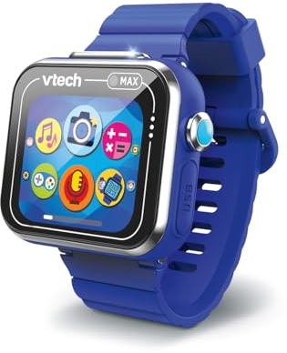 VTech - Kidizoom Smartwatch MAX Azul, Reloj Inteligente para niños, Doble cámara de Fotos, vídeos, Juegos, Pantalla táctil Horizontal, Versión ESP