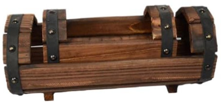 ORFOFE 2piezas Macetas De Madera Maciza Carbonizada Anticorrosiva De Barril para Jardín Balcón Terraza Contenedor De Flores Decorativo y Contenedor De Plantas De Jardín