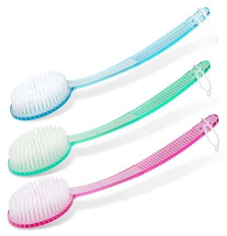 DecorRack (Random Color, 1 Pack) Bath Brush with Bristles, Long Handle for Exfoliating Back, Body, and Feet, Bath and Shower Scrubber