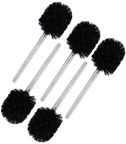 Alipis Spazzolino WC Ricambio Nero 5 Pezzi in Plastica e Acciaio