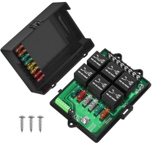 Suoumwa Neue RB-R6F6-3 Auto-Relaisbox, Modifizierte Buchse, Auto-Anschlusskasten, Sicherung, 12 V, Universeller Kfz-Sicherungskasten