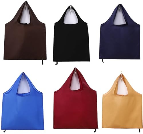 6 Stücks Wiederverwendbare Einkaufstaschen, Einkaufsbeutel, Faltbare Tasche,Einkaufstasche Faltbar, Große Kapazität, Geringes Gewicht, Einkaufen Und Reisen, Geeignet Für Den Täglichen Gebrauch