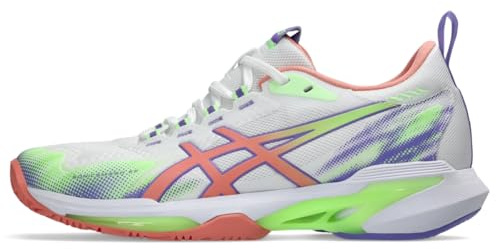 ASICS Women's SONICSMASH FF Padel Tennis Shoes, 9, White/Guava