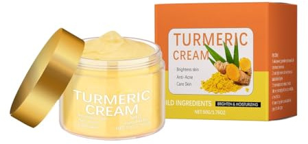 Kurkuma-Vitamin-C-Creme, Verjüngende Kurkuma-Creme, Natürliche Aufhellungslotion, Straffende Haut, Geeignet für Gesicht und Körper