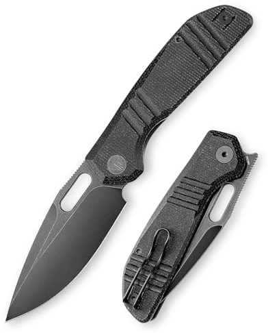 TRIVISA Couteau Pliant, Outil de Randonnée, avec Lame en Acier 14C28N et Clip de Poche, Cadeau pour le Camping,Sport, la Randonnée et les Activités de Plein Air, Gecko-BM (Noir)