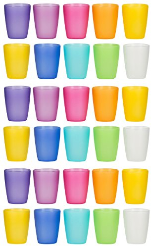 Kigima Plastikbecher 0,24l 30er Set Rainbow – bunte, extra stabile Trinkbecher für Kinder, Partys, Festivals – Mehrweg Kunststoffbecher – Becher aus Plastik – wiederverwendbare Plastik-Becher
