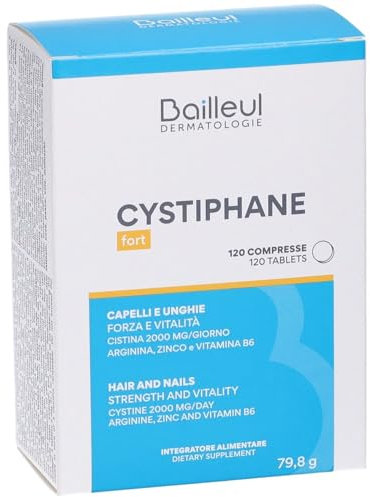 Cystiphane Confezione da 120 Compresse - Integratore alimentare contiene amminoacidi, vitamina B6 e zinco. Contribuisce alla crescita di Capelli e Unghie