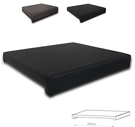 Lycce Bankauflage Klemmkissen 2 Leisten, Sitzkissen Kunstleder schwarz, Banktiefe 40 cm, Sitzpolster für Schuhbank, Esszimmerbank, Küchenbank