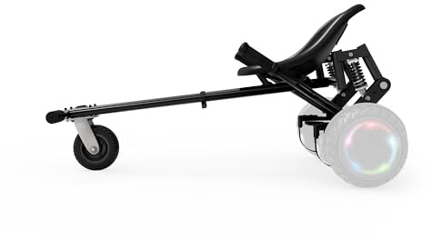 Jetson JetKart 2.0 Universal Hoverboard Attachment, 6 Tire, Bucket Seat, Adjustable Footrest Accommodates Most Heights, Ages 12+, Black, JKAR20-BK