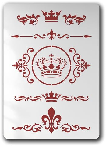 Schablone Krone Fleur de Lis Ornament Lilie - BS57