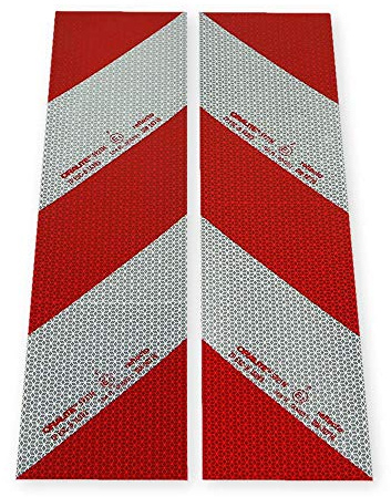 reflecto Selbstklebende Kfz-Warnmarkierung Zuschnitte, 2X 141mm x 564mm | hergestellt aus Orafol ORALITE 5921M Reflexfolie - gemäß DIN 30710