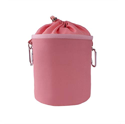 Tragbarer Wäscheklammerbeutel aus 100% Baumwolle mit zwei stabilen Karabinerhaken, Zugkordelverschluss und Metallstopper zum Aufhängen und zur Aufbewahrung von 150 Wäscheklammern Candy-Pink