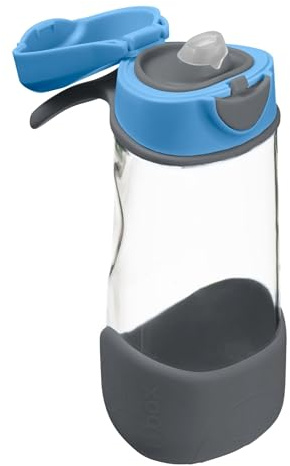 B.BOX - Gourde enfant en Tritan ™ - Bouteille Enfant avec Bec Souple Anti-Fuite – Pratique pour le Sport, la Voiture, l'Ecole.- Sans BPA - 450 ml – Dès 12 mois - Blue Slate