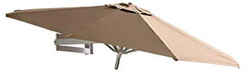 Parasol Support Mural pour Parapluies Parasol de Patio, Inclinable et Pliable Parasol de Jardin, 7 Pieds / 220 Cm Sunbrella D'extérieur, Nervures en Aluminium (Color : Khaki)
