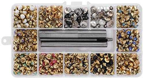 320 Stück Nieten Schmucknieten Leder Nieten Kit Ledernieten Kit Ziernieten Schmucknieten für Leder DIY Handwerk Kleidung Dekoration