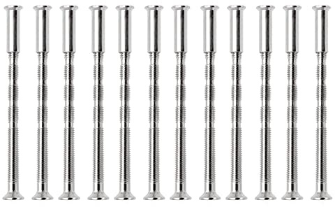 24 Pieces Door Handle Screws, M4 Door Handle Screws, Satin Nickel Connecting Bolts and Sleeves for Fixing Door Handles, Escutcheons, Cabinet Drawers