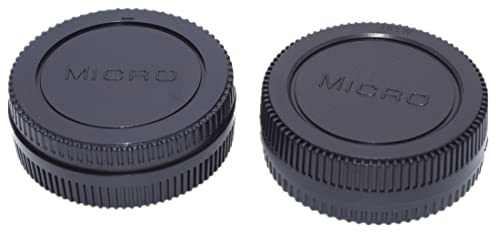 Pack of 2 Back Cap + 2 Pieces Housing Cap Compatible with Micro 4/3 DSLR Cameras and M4/3 Lens Mounted (Micro Four Third Lens, MFT) Suitable for Olympus E-PL5 (2 Set)