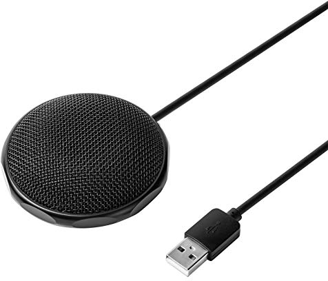 Tiiyee Microphone à Condensateur, USB Mini Micro Filaire Réunion Affaires Omnidirectionnel pour Ordinateur Bureau PC Portable Enregistrement Dictée Conférence Téléphonique Streaming Gaming