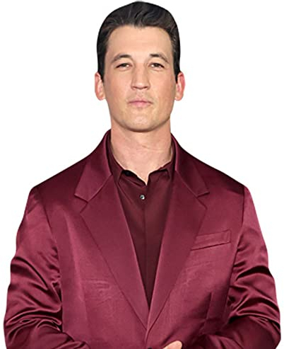 Miles Teller (Burgundy Suit) Halber Körper Buddy Ausschnitt