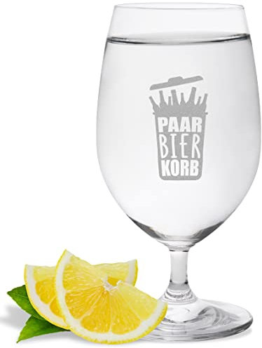 JUNIWORDS Wasserglas mit Gravur, Paar Bier Korb, Wasserglas (1001884)