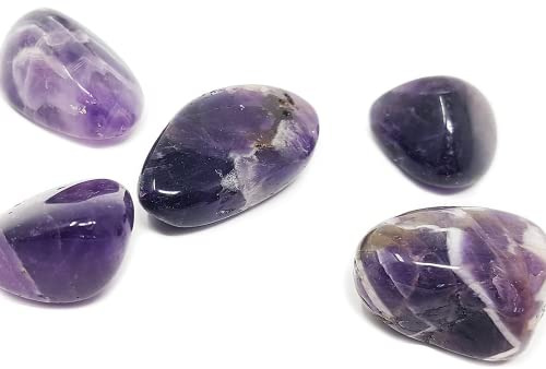 Amatista Piedra Natural con Propiedades Espirituales - Set con 4 piedras naturales pulidas de gran belleza que te ayudarán a eliminar el estrés