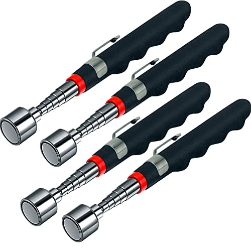 20lbs Heavy Magnetic Pick-up Tool Telescoping Magnet on a Stick for Small Metal Tools,extendable Magnet Pickup Tool Extends Magnet Wand from 7 to 31in,Useful for Hard-to-Reach Picking Tool(4PCS)