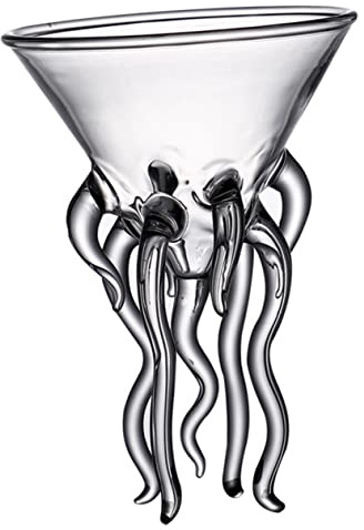 Cabilock Octopus Cocktail Glasses 150ml Tall Drinking Goblets Creative Glassware for Parties and Events for Cocktails and Wine