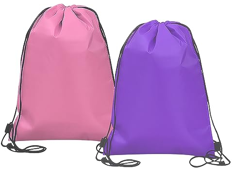 2 Stück Kühltasche, Rucksack Mit Kordelzug, Faltbar Und Wiederverwendbar, Aluminiumfolientasche, Geeignet Für Arbeit, Schule, Reisen (Rosa, Lila)