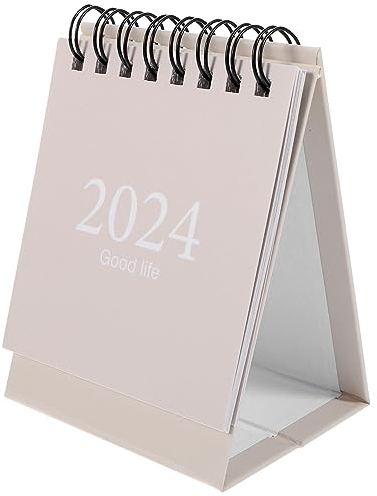 NUOBESTY Tischkalender 2024 Englischer Kleiner Tischkalender Mini-Kalender Kalenderplaner 2023–2024 Büro-Monatskalender Für Heimbüro