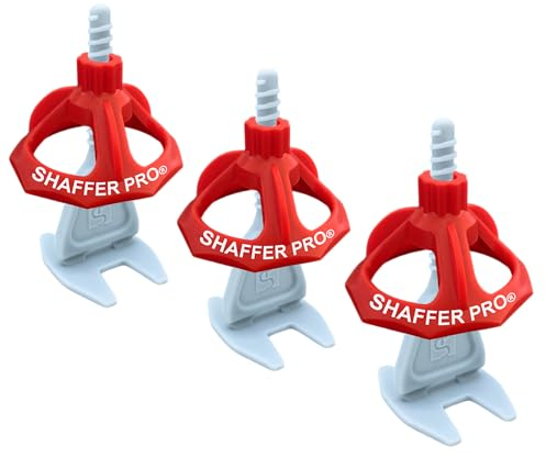 Croisillons carrelage autonivelant 4 mm | 200 clips + 100 cadrans réutilisables | 3-22 mm I Shaffer pro | compatible 20mm I système nivellement à visser | aide la pose de carreaux pour pose Sols/murs