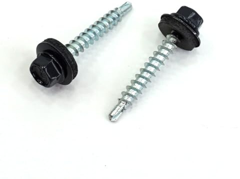 250 Stk. Sechskantbohrschrauben 4,8x20mm RAL 7016 Anthrazit - Bohrschrauben Blechbohrschrauben verzinkt mit EPDM Dichtscheibe