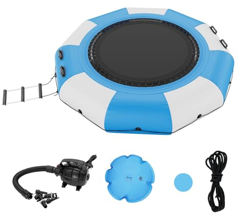 VEVOR Rimbalzatore Gonfiabile dell'Acqua, Trampolino ricreativo dell'Acqua 10 Piedi, con la Scala di 3 gradini e la Pompa di Aria elettrica, per Piscina, Lago, Sport Acquatici
