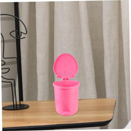 IMIKEYA Kleiner Tischmülleimer Rosa Design aus Kunststoff mit Schwingdeckel Zufällige Farbe Praktischer Kleiner Mülleimer für Schreibtisch und Arbeitsplatz für Büro und Zuhause