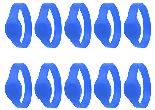 10 Pièces Bracelets RFID 13.56mhz étanche Porte D'entrée Contrôle D'accès Carte D'identité Bandes de Fête Entrée pour Hôtel Piscine Sauna Salle(Bleu)