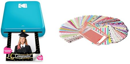 KODAK Step Instant Fotodrucker mit Bluetooth/NFC & Zink Bunte, lustige & dekorative Fotorahmen Aufkleber für 2x3 Fotopapier Projekte - Packung mit 100 Stück
